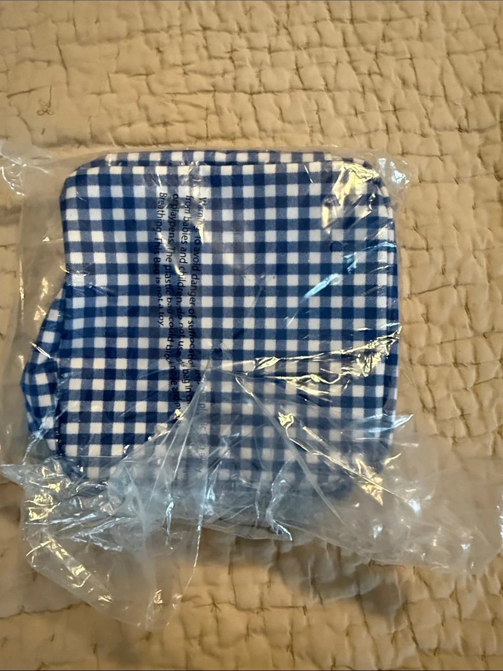 Scout Blue and White Gingham Cosmetic Pouch